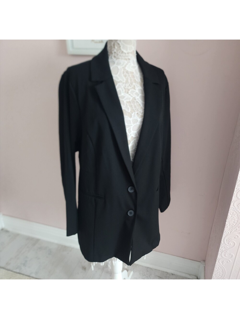 Torrid 0 14 16 Black Long Blazer Jacket NWOT Heavy Tailored Career Classic